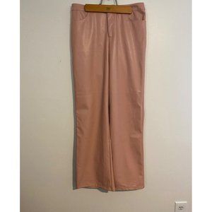 Kittenish Womens L Pink Faux Leather Pants Pockets Barbie Chic